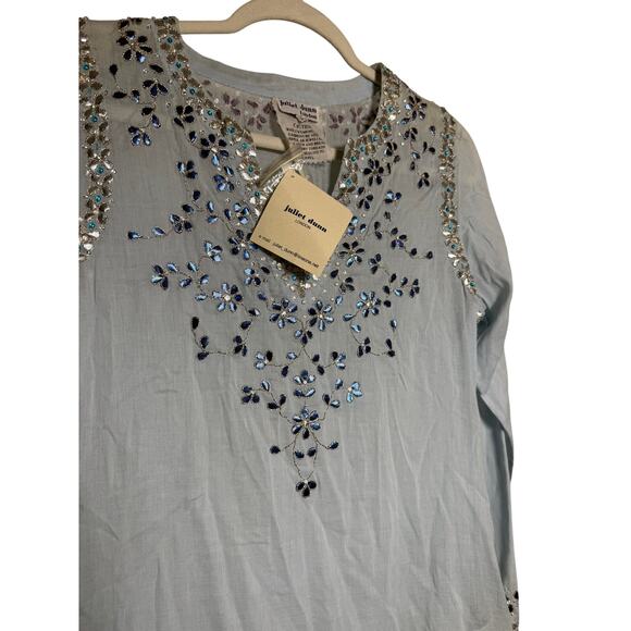 NWT Juliet Dunn Blue Embellished Tunic Sz. 2 (US 6/8) - Picture 2 of 8